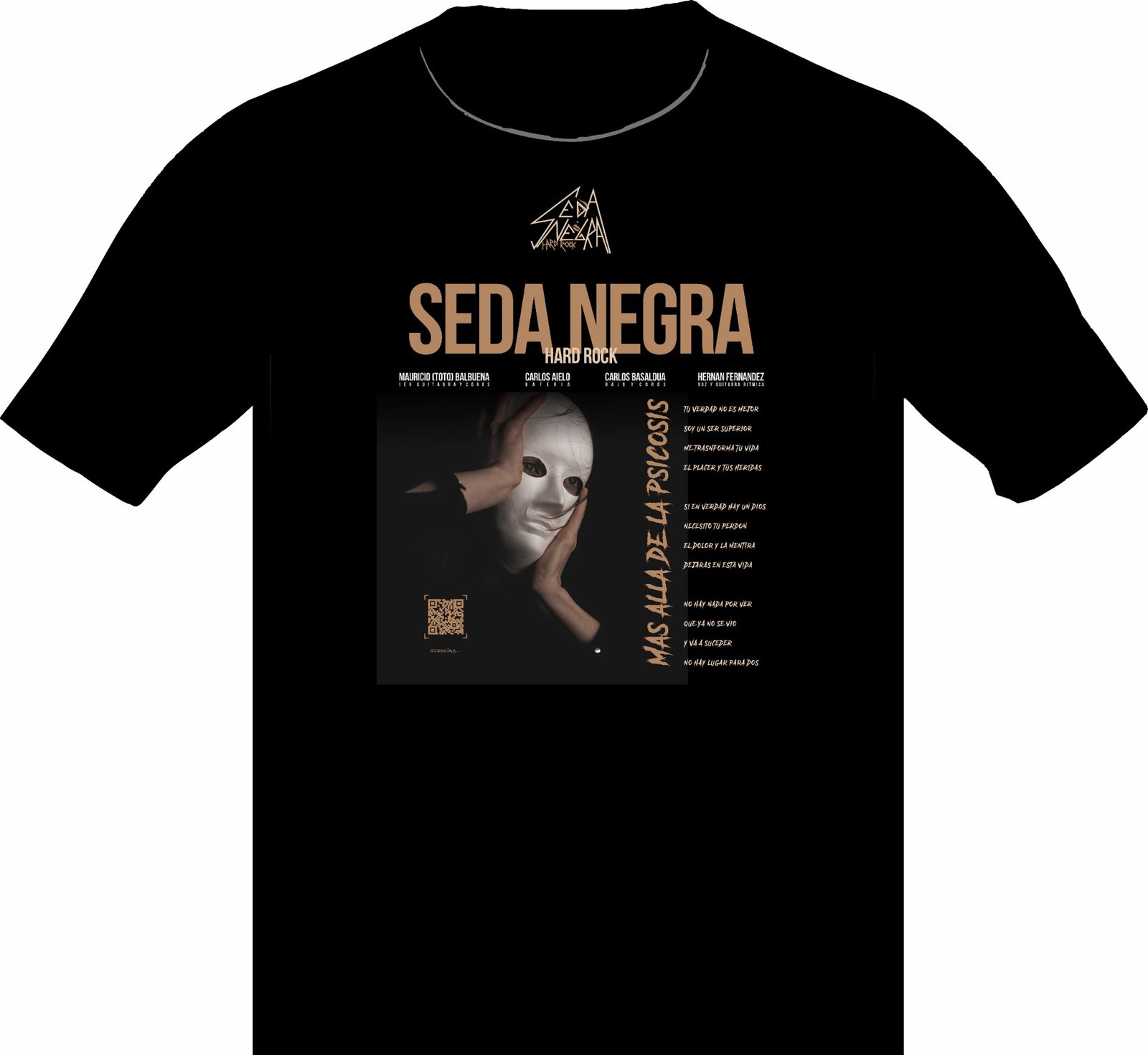 Remera 02 SEDA NEGRA