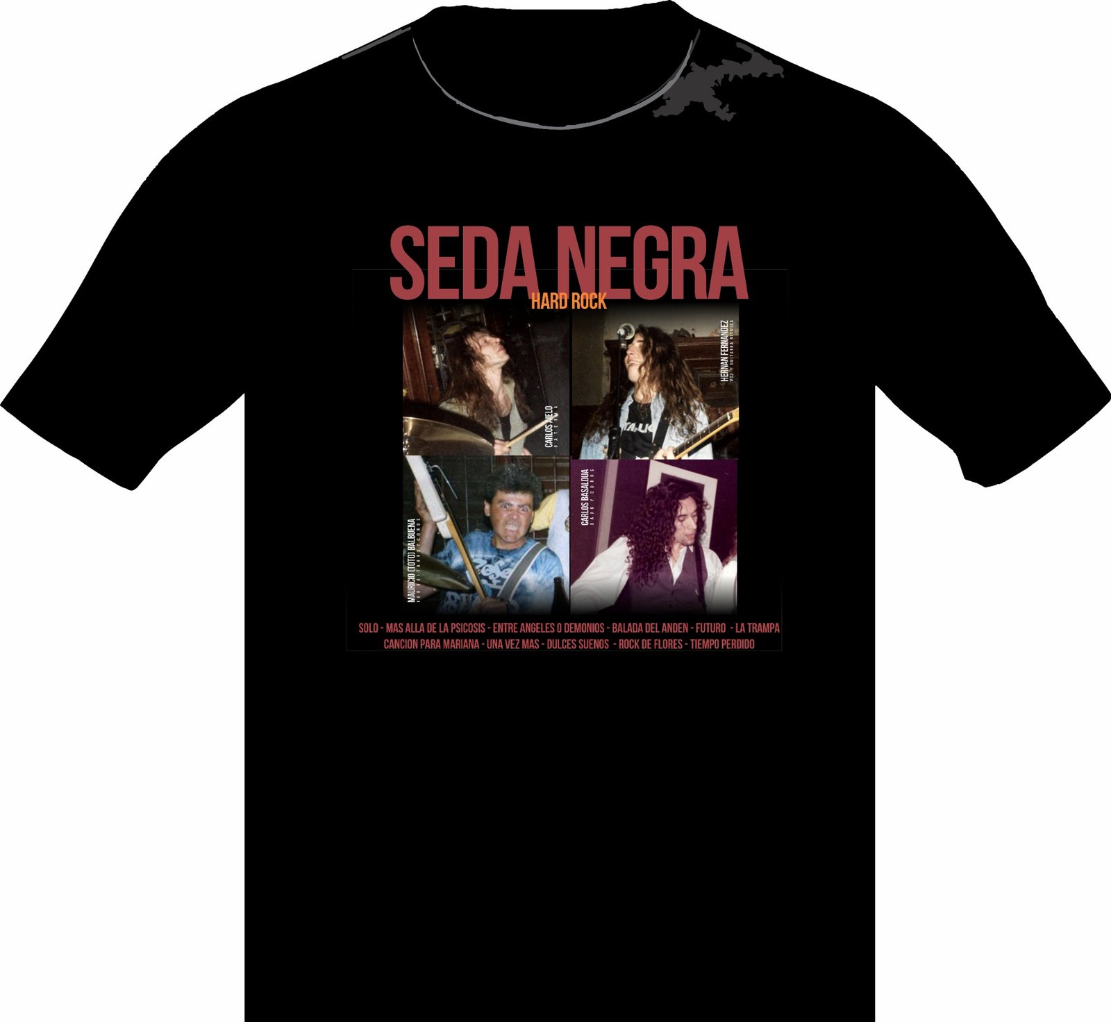 Remera 05 SEDA NEGRA