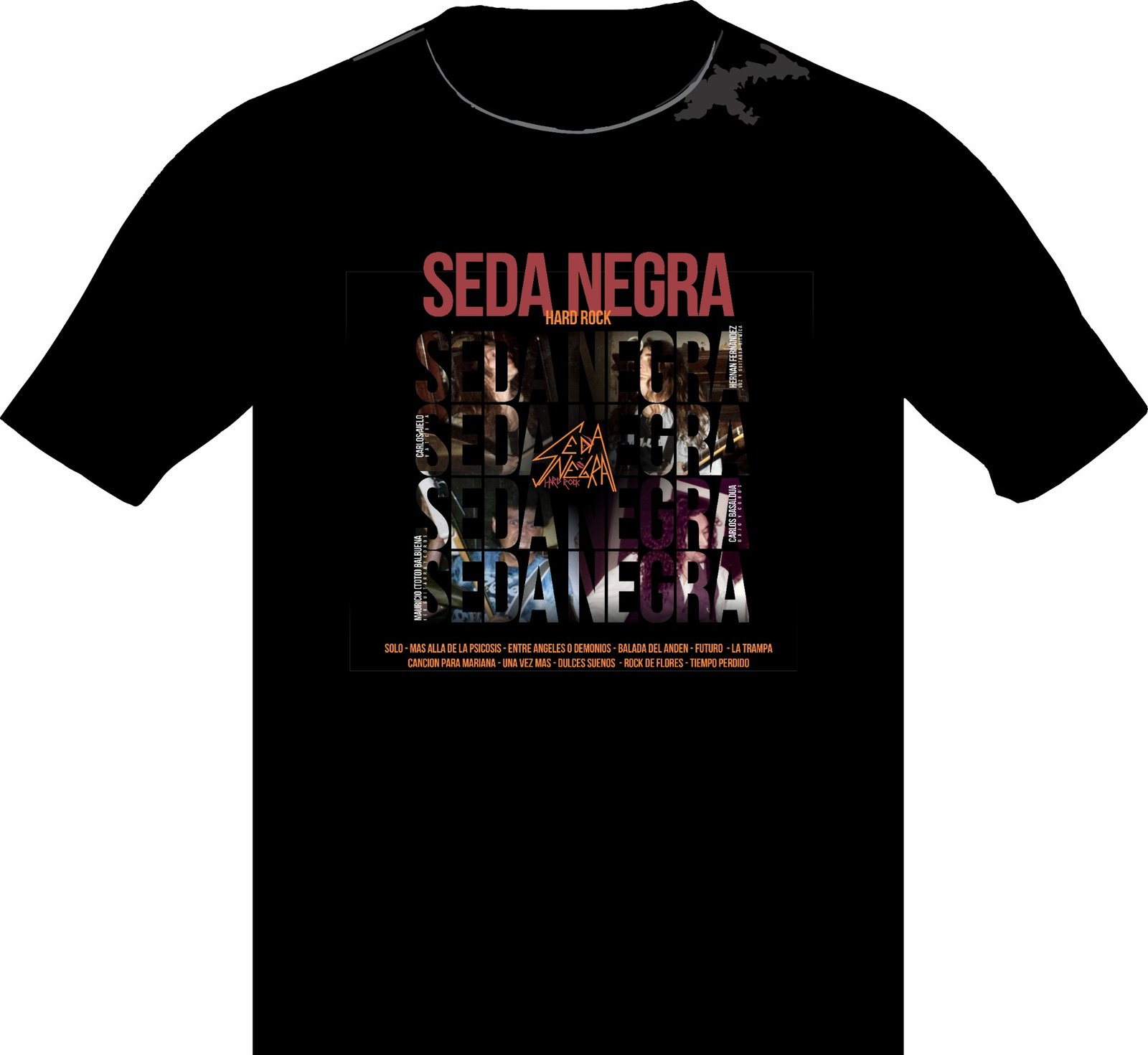 Remera 06 SEDA NEGRA