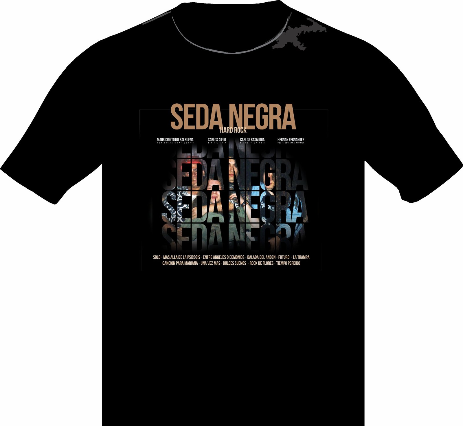 Remera 07 SEDA NEGRA